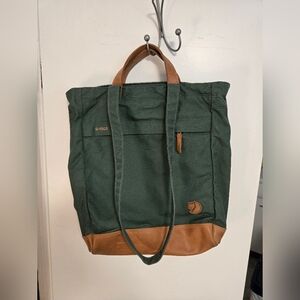 Fjallraven Green and Brown Tote Bag